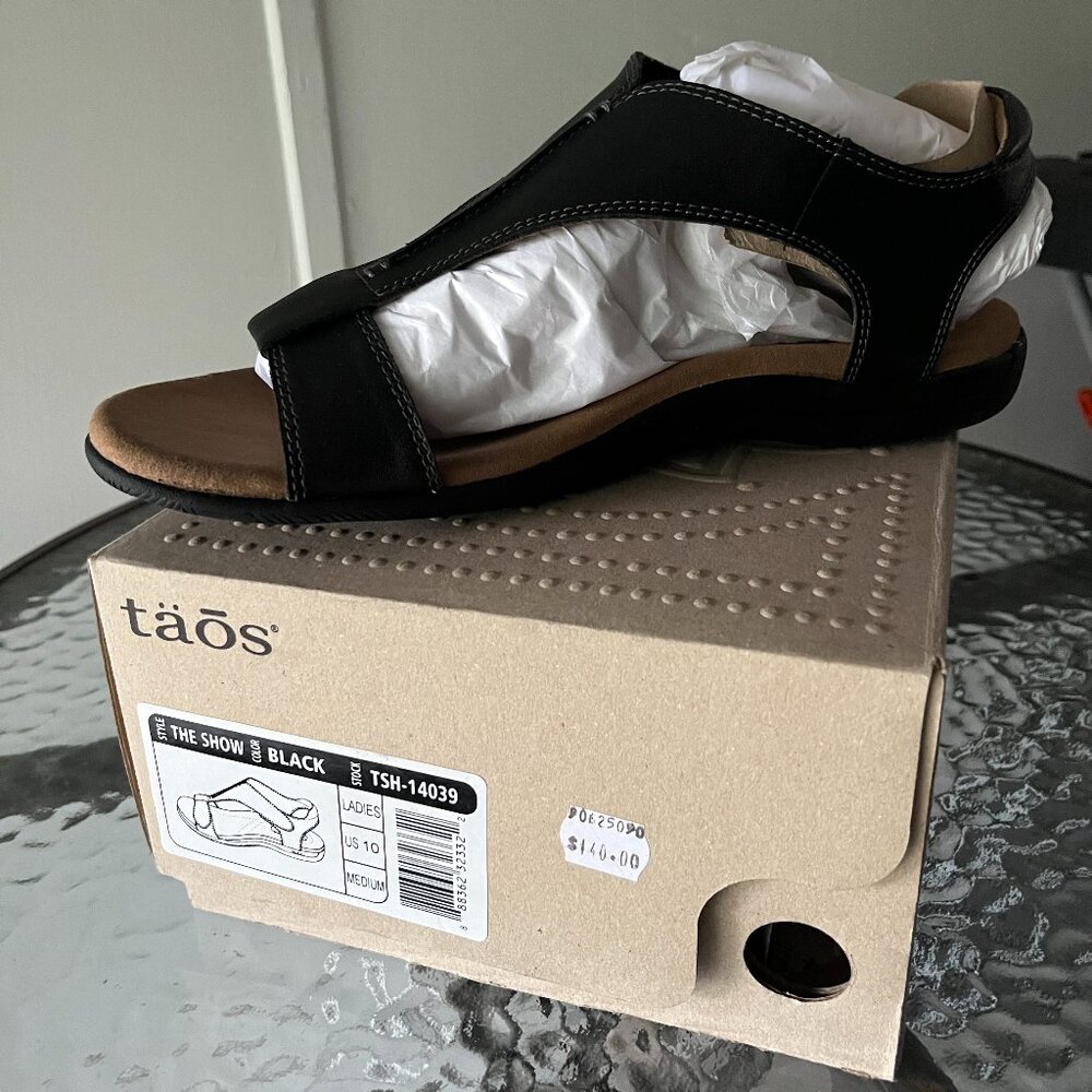 New - Taos The Show Sandal - Black Leather
